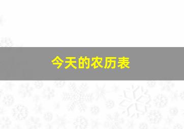 今天的农历表