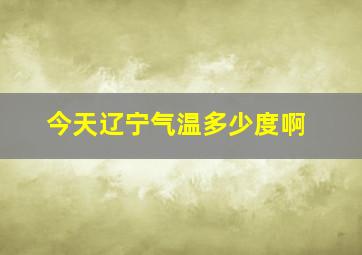 今天辽宁气温多少度啊