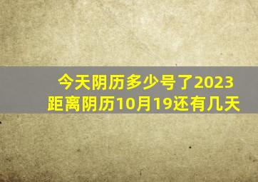 今天阴历多少号了2023距离阴历10月19还有几天