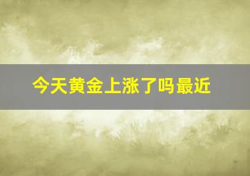 今天黄金上涨了吗最近