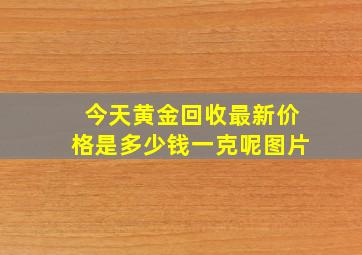 今天黄金回收最新价格是多少钱一克呢图片