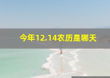 今年12.14农历是哪天