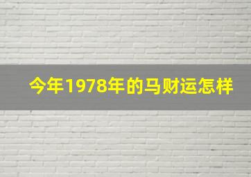 今年1978年的马财运怎样