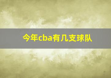 今年cba有几支球队