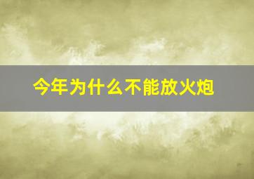 今年为什么不能放火炮