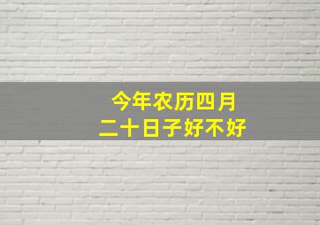 今年农历四月二十日子好不好