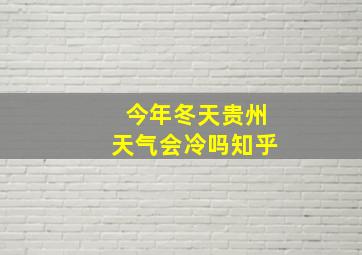 今年冬天贵州天气会冷吗知乎