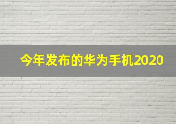 今年发布的华为手机2020