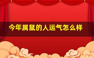 今年属鼠的人运气怎么样