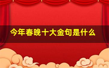 今年春晚十大金句是什么