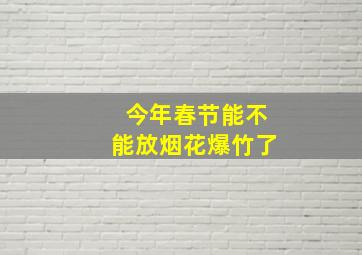 今年春节能不能放烟花爆竹了