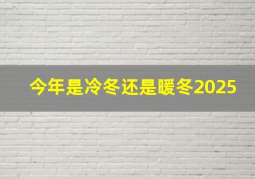 今年是冷冬还是暖冬2025