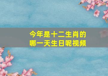 今年是十二生肖的哪一天生日呢视频