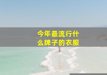 今年最流行什么牌子的衣服