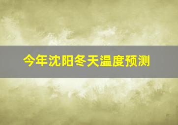 今年沈阳冬天温度预测