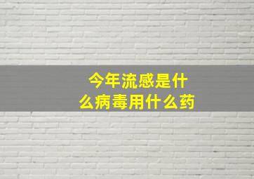 今年流感是什么病毒用什么药