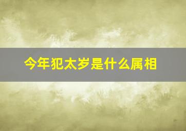 今年犯太岁是什么属相