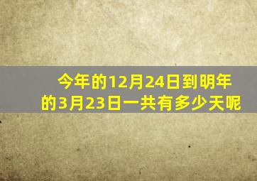 今年的12月24日到明年的3月23日一共有多少天呢