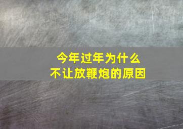 今年过年为什么不让放鞭炮的原因