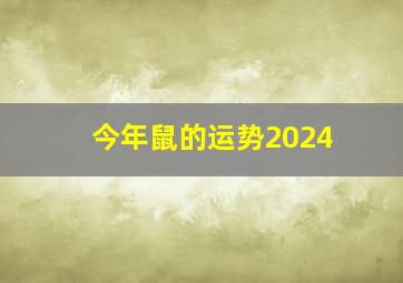 今年鼠的运势2024