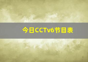 今日CCTv6节目表