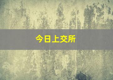 今日上交所