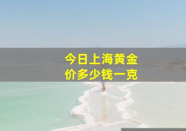 今日上海黄金价多少钱一克