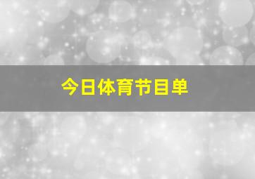 今日体育节目单