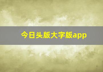 今日头版大字版app