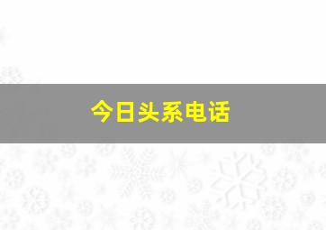 今日头系电话