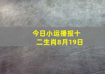 今日小运播报十二生肖8月19日