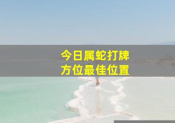 今日属蛇打牌方位最佳位置