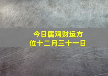 今日属鸡财运方位十二月三十一日