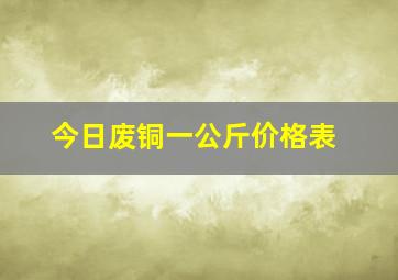 今日废铜一公斤价格表