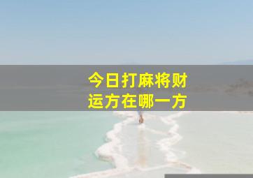 今日打麻将财运方在哪一方