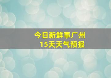 今日新鲜事广州15天天气预报