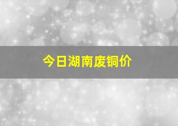 今日湖南废铜价