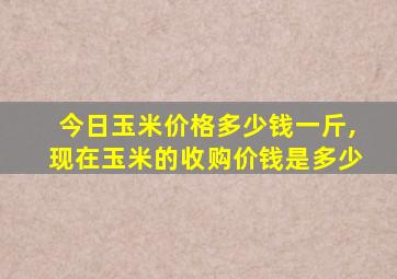 今日玉米价格多少钱一斤,现在玉米的收购价钱是多少