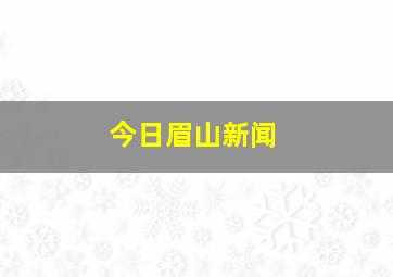 今日眉山新闻