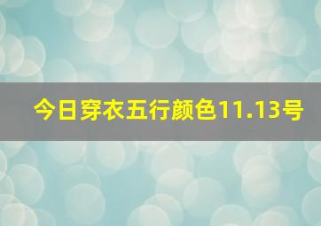 今日穿衣五行颜色11.13号