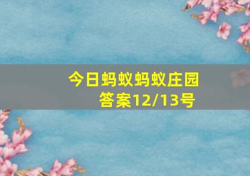 今日蚂蚁蚂蚁庄园答案12/13号