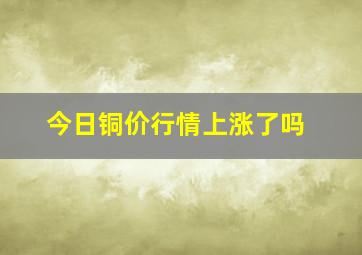 今日铜价行情上涨了吗