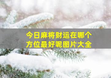 今日麻将财运在哪个方位最好呢图片大全