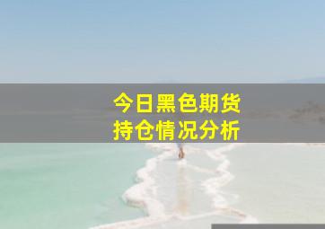 今日黑色期货持仓情况分析