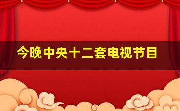 今晚中央十二套电视节目