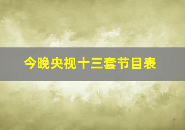 今晚央视十三套节目表