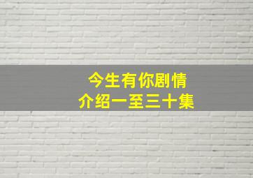 今生有你剧情介绍一至三十集