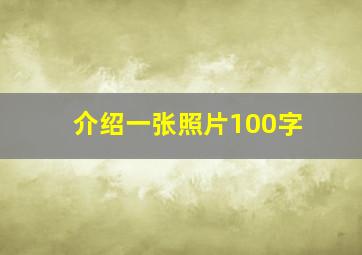 介绍一张照片100字