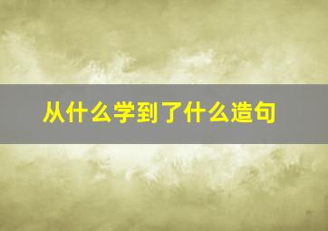 从什么学到了什么造句