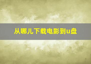 从哪儿下载电影到u盘